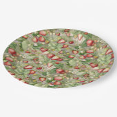 Assiettes En Carton champ de fraises rouges mûres (Angle)