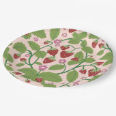 Assiettes En Carton Champ de fraises sur arrière - plan crème (Angle)