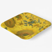 Assiettes En Carton Champ jaune de tournesols photo (Angulaire)