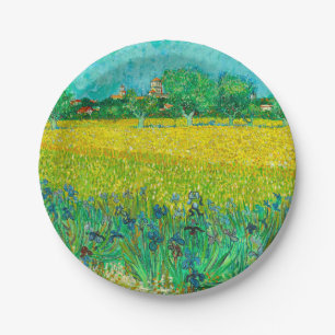 Assiettes En Carton Champ Van Gogh avec Irises près d'Arles