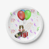 Assiettes En Carton Champagne and Confetti New Years (Devant)