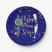 Assiettes En Carton Champagne and Countdown Clock New Years (Devant)