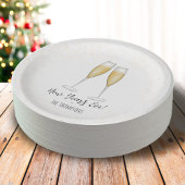 Assiettes En Carton Champagne de Nouvel An simple Aquarelle Or