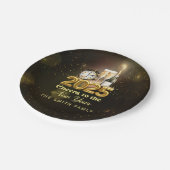 Assiettes En Carton Champagne d'or noir à la fête du Nouvel An (Angle)