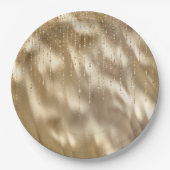 Assiettes En Carton Champagne Gold Glam Sparkle Strings Mariage (Devant)