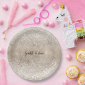 Assiettes En Carton Champagne Gold White Glitzy Parties scintillant (Fête)