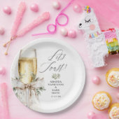 Assiettes En Carton Champagne Let's Toast Winter Engagement (Fête)