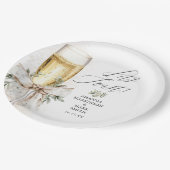 Assiettes En Carton Champagne Let's Toast Winter Engagement (Angle)