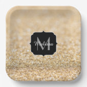 Assiettes En Carton Champagne or fausse parties scintillant scintille  (Recto)