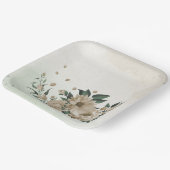 Assiettes En Carton champagne romantique fleurs verdure mariage (Angulaire)