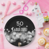 Assiettes En Carton Champagne & Sparkler 50 & Plaques papier fabuleuse (Fête)