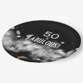 Assiettes En Carton Champagne & Sparkler 50 & Plaques papier fabuleuse (Angle)