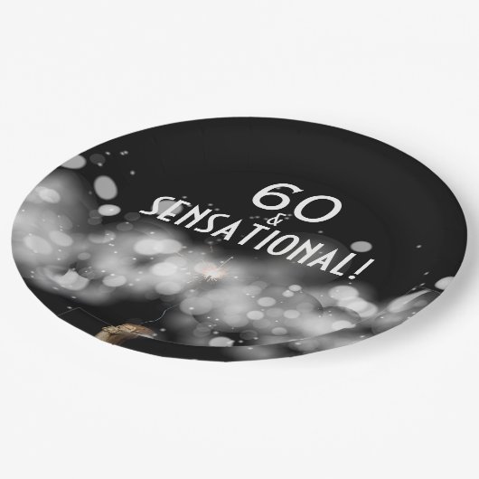 Assiettes En Carton Champagne & Sparkler 60 & Plaques papier sensation (Angle)