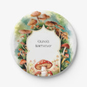 Assiettes En Carton Champignon Boho coloré Anniversaire (Devant)