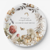 Assiettes En Carton Champignon d'automne | Baby shower forestier (Devant)