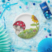 Assiettes En Carton Champignon et tournesol (Fête)