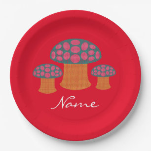 Assiettes En Carton Champignons Amanita Rouge Thunder_Cove