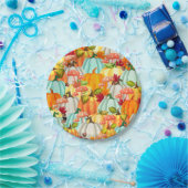 Assiettes En Carton Champignons Citrouille Et Feuilles D'Automne (Fête)