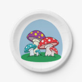 Assiettes En Carton Champignons colorés (Devant)