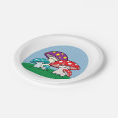 Assiettes En Carton Champignons colorés (Angle)