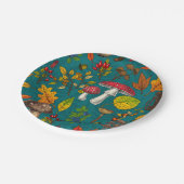 Assiettes En Carton Champignons d'automne, feuilles, noix et baies sur (Angle)