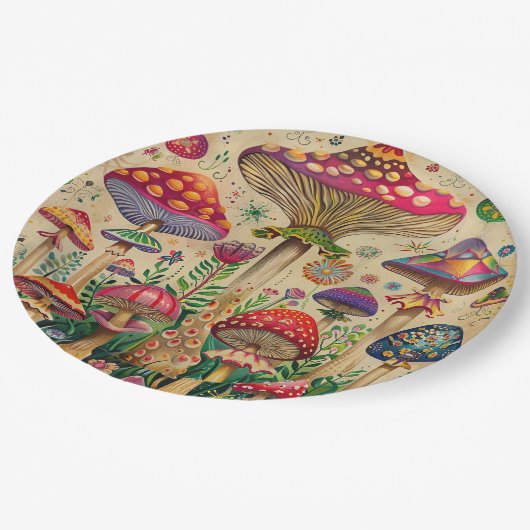 Assiettes En Carton Champignons de contes Fairytale (Angle)