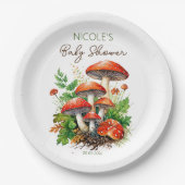 Assiettes En Carton Champignons de la forêt sauvage baby shower imprim (Devant)