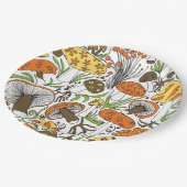 Assiettes En Carton Champignons dessinés à la main (Angle)