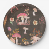 Assiettes En Carton Champignons et fleurs sauvages (Devant)