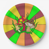 Assiettes En Carton Champignons magiques rétro (Devant)