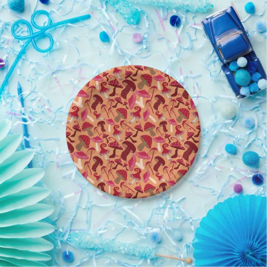 Assiettes En Carton Champignons mignons (Fête)