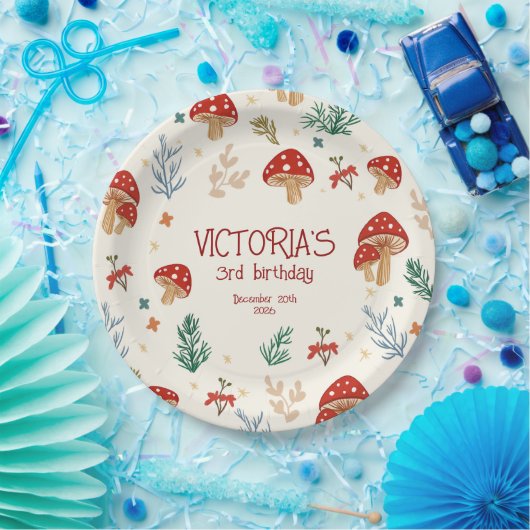 Assiettes En Carton Champignons sauvages Whimsical Forest fête d'anniv (Fête)