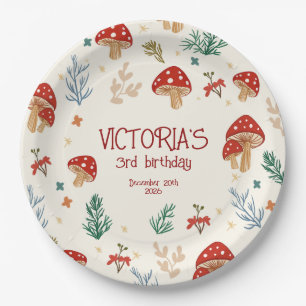 Assiettes En Carton Champignons sauvages Whimsical Forest fête d'anniv