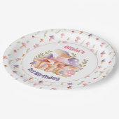 Assiettes En Carton Champignons violets roses 1er anniversaire automne (Angle)