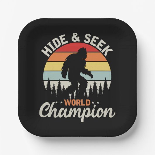 Assiettes En Carton Champion du Monde de Cache-Cache de Bigfoot (Recto)