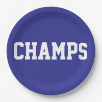 CHAMPS Amusant Sportif Texte Blanc Sur Fond Bleu P