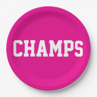 CHAMPS Amusant Sportif Texte Blanc Sur Rose Chaud