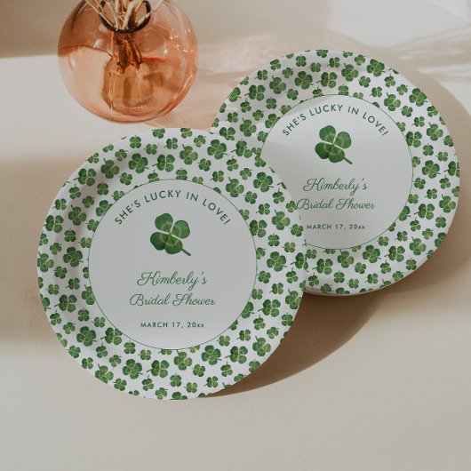 Assiettes En Carton Chanceux en amour Fête de Sainte-Patrick pour la M