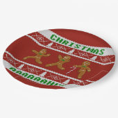 Assiettes En Carton Chandail de Noël affreux Hommes en pain d'épice Ro (Angle)