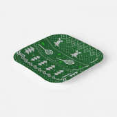 Assiettes En Carton Chandail de Noël de tennis Motif tricoté vert (Angulaire)