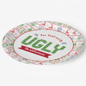 Assiettes En Carton Chandail de Noël moche Nordic Red Green Knit Nom (Angle)