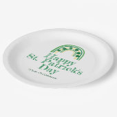 Assiettes En Carton Chandail vert Shamrock en fer à cheval St. Patrick (Angle)