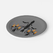 Assiettes En Carton Chandelier d'Halloween et chauves-souris (Angle)