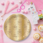 Assiettes En Carton Chandeliers de Parties scintillant en or (Fête)