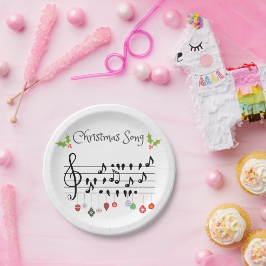 Assiettes En Carton Chanson de Noël (Fête)