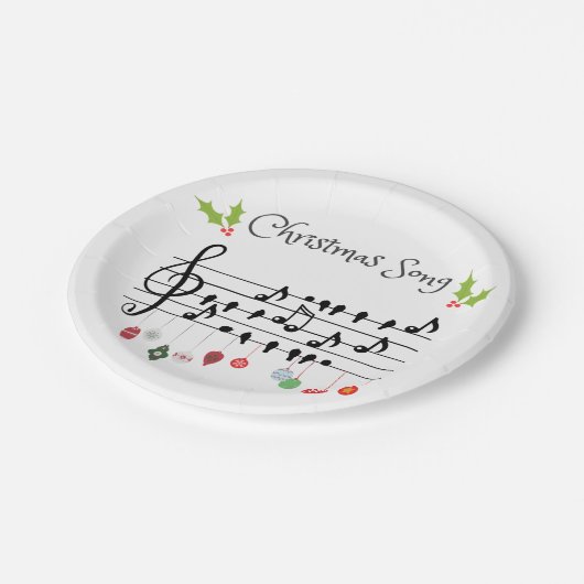 Assiettes En Carton Chanson de Noël (Angle)