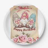Assiettes En Carton Chanter Gnome Anniversaire (Devant)