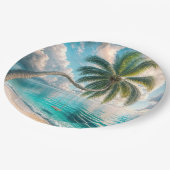 Assiettes En Carton Chanteur Tropical Suspendu Du Palmier (Angle)