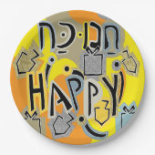 Assiettes En Carton Chanukah Happy Glitzy (Devant)