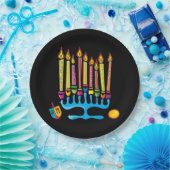 Assiettes En Carton Chanukkah, Hanoukka Menorah Plaque papier (Fête)